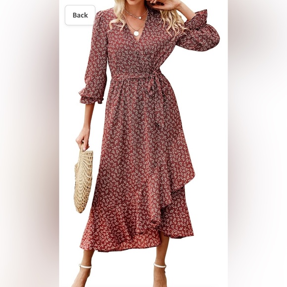 Amazon Dresses & Skirts - Amazon BTFBM Women Long Sleeve Wrap Maxi Dress